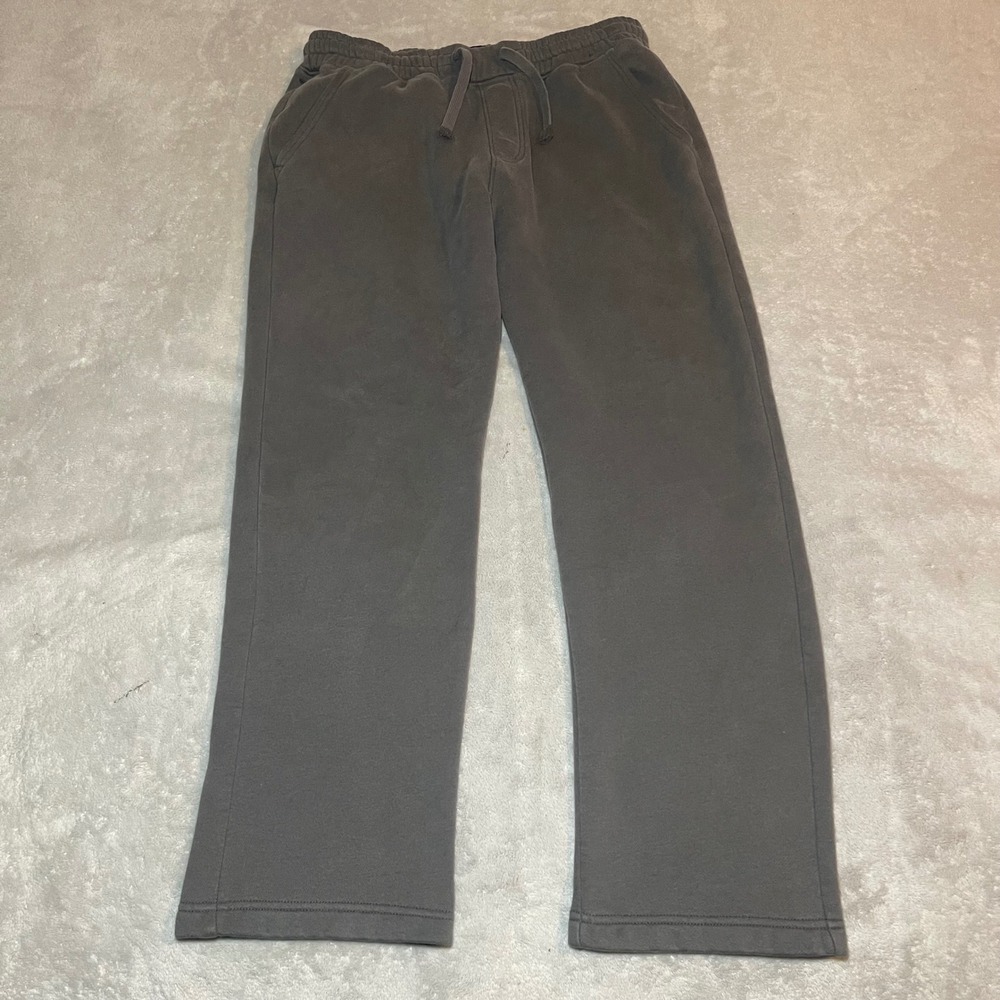 Hollister Sweatpants Mens Large Gray Straight Leg Drawstring Fleece Lined Y2K